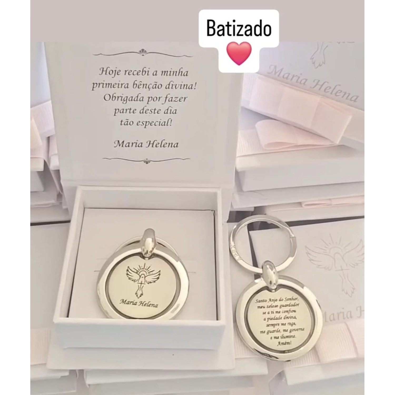Lembrancinhas de Batizado Chaveiro Divino Espírito Santo - Giratorio