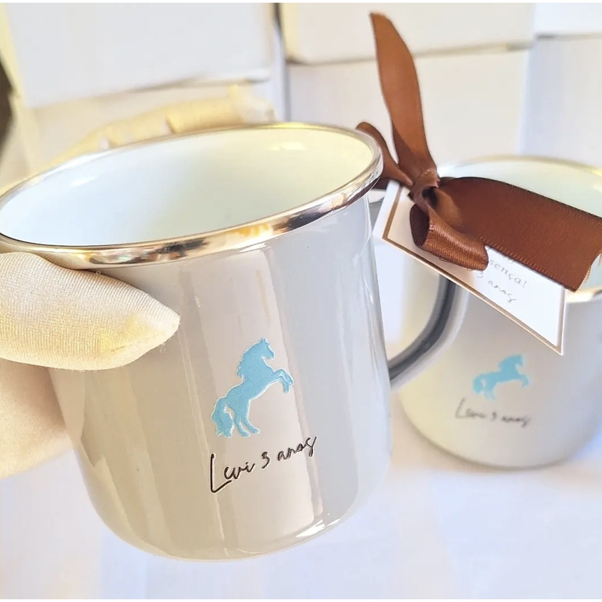 Lembrancinhas tema Fazendinha/Haras - Caneca personalizada